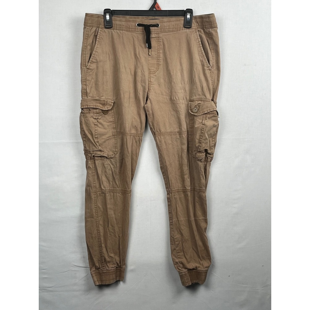 Company Eighty One Cargo Jogger Pants Mens‎ Large Tan Khaki Stretch Twill L